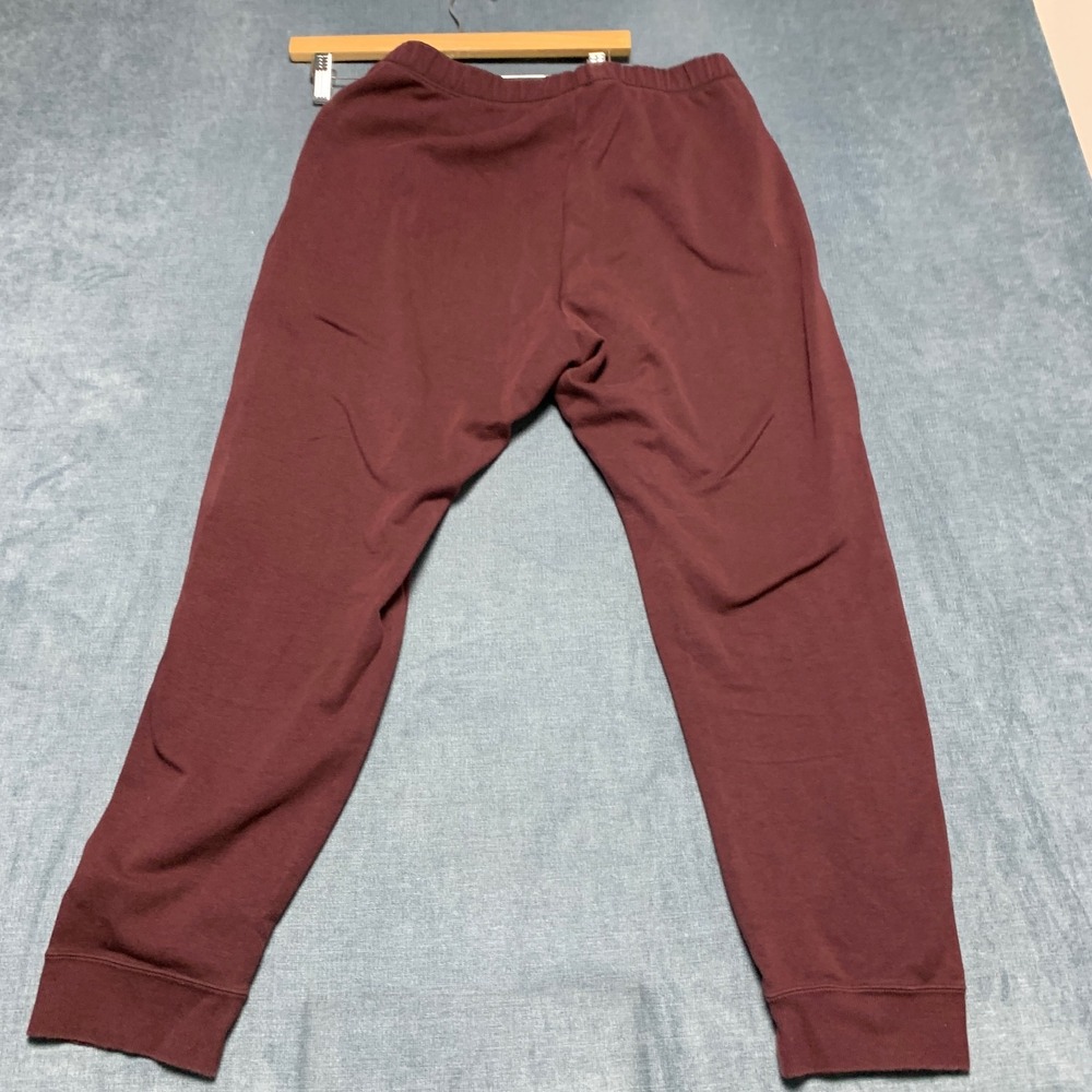 Uniqlo Sweatpants Womens Large Burgundy Fleece Lined Tapered Leg Elastic Waist